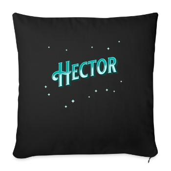 Nom Hector personnalisé - Housse de coussin décorative 45 x 45 cm - noir - Devant