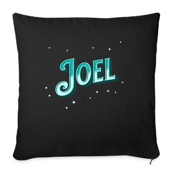 Joel nom personnalisé - Housse de coussin décorative 45 x 45 cm - noir - Devant