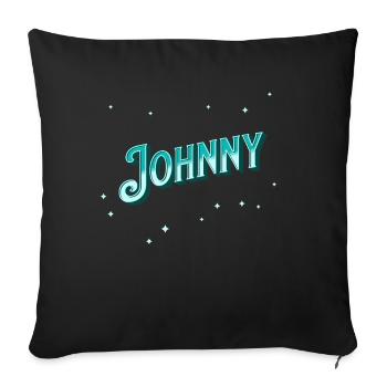 Le prénom de Johnny personnalisé - Housse de coussin décorative 45 x 45 cm - noir - Devant