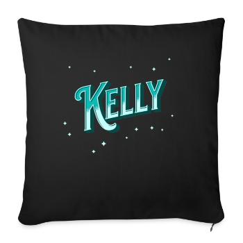 Kelly name personalized - Sofa pillowcase 17,3'' x 17,3'' (45 x 45 cm) - black - Front