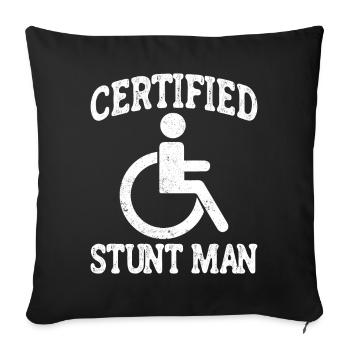 Paraplegic Handicap Paraplegia Certificate - Sofa pillowcase 17,3'' x 17,3'' (45 x 45 cm) - black - Front