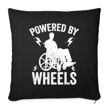 Spinal cord injury Spinal cord injury on wheels - Sofa pillowcase 17,3'' x 17,3'' (45 x 45 cm) - black - Front