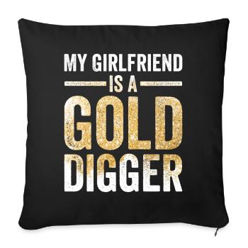 Drôle d’orpaillage Chercheur d’or Mon ami Gol - Housse de coussin décorative 45 x 45 cm - noir - Devant