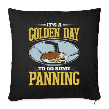 Drôle d’orpaillage d’or prospecteur d’or chercheur d’or doré - Housse de coussin décorative 45 x 45 cm - noir - Devant