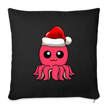 Octopus Comic Christmas - Sofa pillowcase 17,3'' x 17,3'' (45 x 45 cm) - black - Front