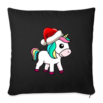 Licorne Comic Christmas - Housse de coussin décorative 45 x 45 cm - noir - Devant