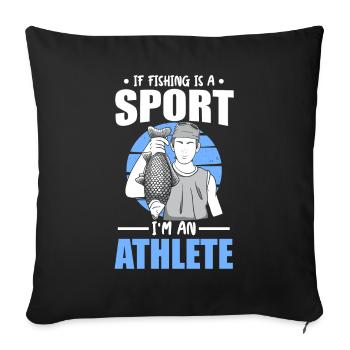 Fishing Sport Athlete Frogfish Fishing Fishing - Sofa pillowcase 17,3'' x 17,3'' (45 x 45 cm) - black - Front