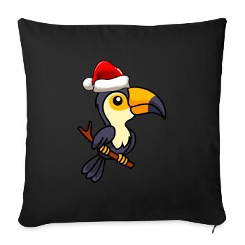 Toucan Comic Christmas - Housse de coussin décorative 45 x 45 cm - noir - Devant