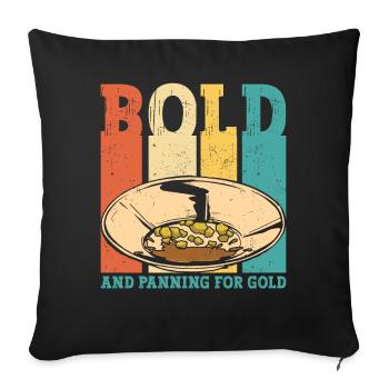 Drôle d’orpaillage d’or creuseurs de graisse et d’or - Housse de coussin décorative 45 x 45 cm - noir - Devant