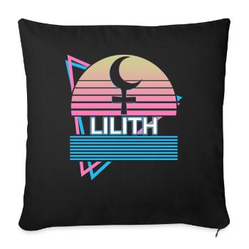 Lilith Darkness Moon Retro - Sofa pillowcase 17,3'' x 17,3'' (45 x 45 cm) - black - Front