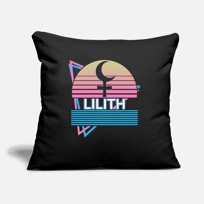 Lilith Darkness Moon Retro Housse de coussin décorative 45 x 45 cm