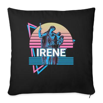 Déesse Irène Mythologie grecque antique - Housse de coussin décorative 45 x 45 cm - noir - Devant