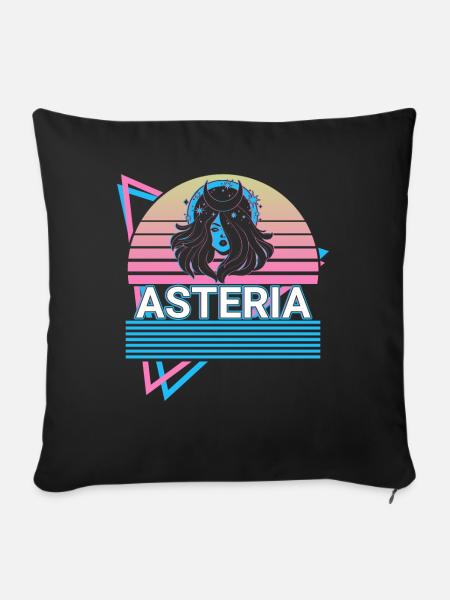 Asteria Déesse Mythe grec antique - Housse de coussin décorative 45 x 45 cm - noir
