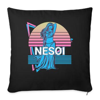 Déesse Nesoi Mythologie grecque antique - Housse de coussin décorative 45 x 45 cm - noir - Devant