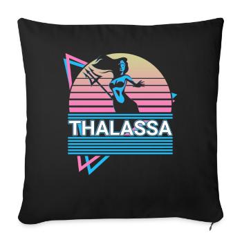 Déesse Thalassa Mythologie grecque antique - Housse de coussin décorative 45 x 45 cm - noir - Devant