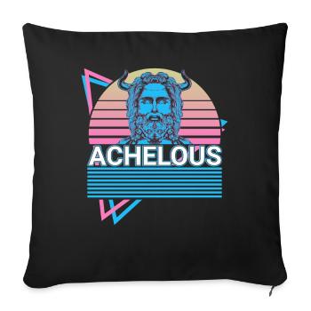 Dieu grec achelous Mythe grec antique - Housse de coussin décorative 45 x 45 cm - noir - Devant