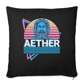 Éther Dieu grec Mytholo grec antique - Housse de coussin décorative 45 x 45 cm - noir - Devant