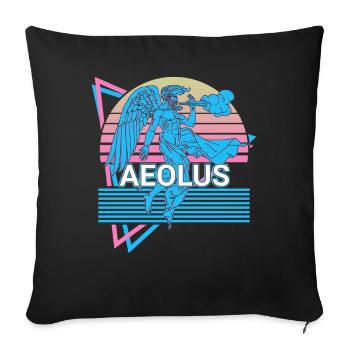 Éole, dieu du vent, mythologie grecque ancienne - Housse de coussin décorative 45 x 45 cm - noir - Devant