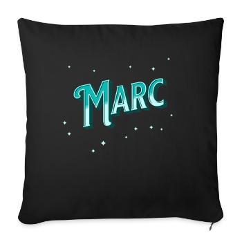 Marc name personalized - Sofa pillowcase 17,3'' x 17,3'' (45 x 45 cm) - black - Front