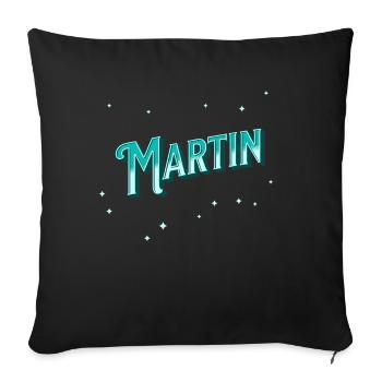 Le nom de Martin personnalisé - Housse de coussin décorative 45 x 45 cm - noir - Devant