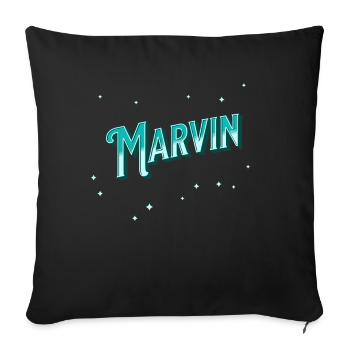 Marvin name personalized - Sofa pillowcase 17,3'' x 17,3'' (45 x 45 cm) - black - Front