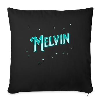 Melvin's name personalized - Sofa pillowcase 17,3'' x 17,3'' (45 x 45 cm) - black - Front