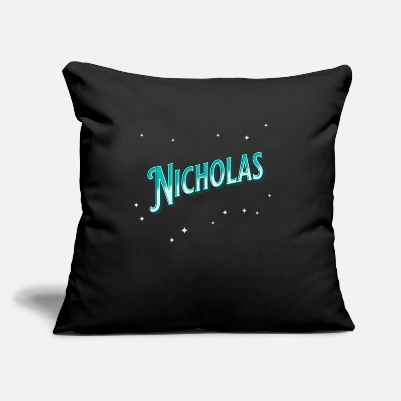 Le nom de Nicholas personnalisé Housse de coussin décorative 45 x 45 cm