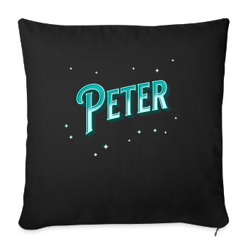 Nom de Peter personnalisé - Housse de coussin décorative 45 x 45 cm - noir - Devant