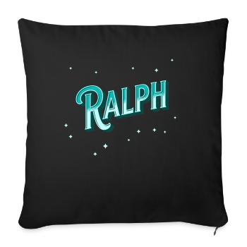 Ralph Namen personalisiert - Sofakissenbezug 45 x 45 cm - Schwarz - Vorne