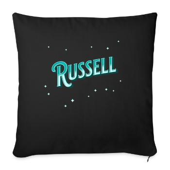 Russell name personalized - Sofa pillowcase 17,3'' x 17,3'' (45 x 45 cm) - black - Front