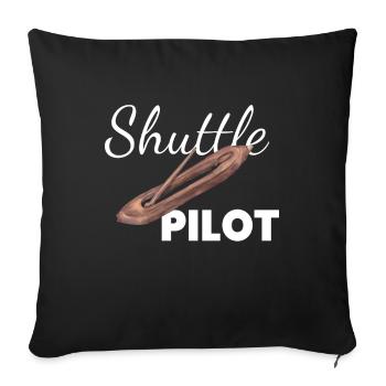 Pilote de navette Weaving Weaving Weaving Weaving - Housse de coussin décorative 45 x 45 cm - noir - Devant