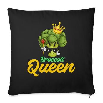 Broccoli Queen - Sofa pillowcase 17,3'' x 17,3'' (45 x 45 cm) - black - Front