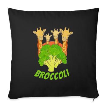 Broccoli Giraffes - Sofa pillowcase 17,3'' x 17,3'' (45 x 45 cm) - black - Front