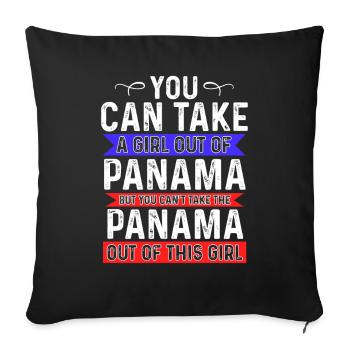 Take Girl Out Of Panama Can’t Take Panama Out Girl - Housse de coussin décorative 45 x 45 cm - noir - Devant