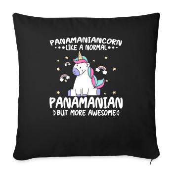 Panamaniancorn Normal Panamanian More Awesome - Sofa pillowcase 17,3'' x 17,3'' (45 x 45 cm) - black - Front
