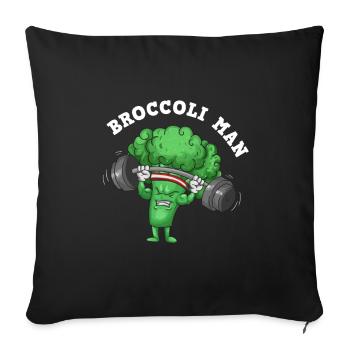 Broccoli Pumps Fitness Gift - Sofa pillowcase 17,3'' x 17,3'' (45 x 45 cm) - black - Front