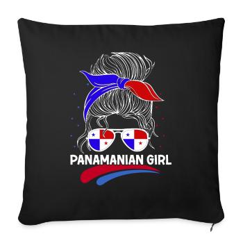 Panaméenne Fille Latina Femme Panama Flag Cadeau - Housse de coussin décorative 45 x 45 cm - noir - Devant