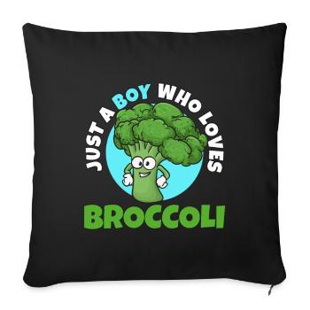 Just a boy who loves broccoli - Sofa pillowcase 17,3'' x 17,3'' (45 x 45 cm) - black - Front