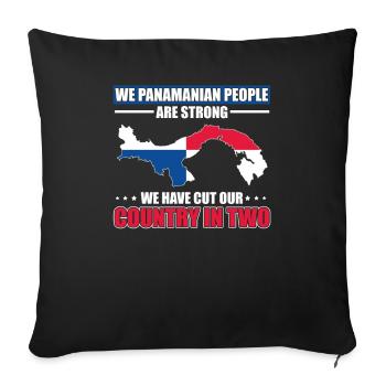 Panama People Are Strong Cut Our Country In Two - Sofa pillowcase 17,3'' x 17,3'' (45 x 45 cm) - black - Front