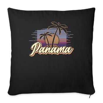 Panama Vintage Sunset South America Retro Gift - Sofa pillowcase 17,3'' x 17,3'' (45 x 45 cm) - black - Front