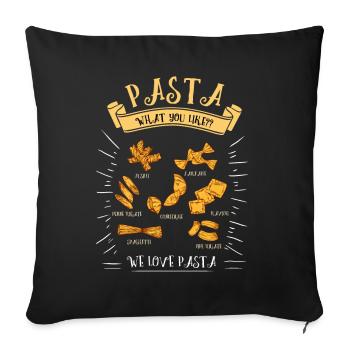 Pasta Pasta Italie Cadeau - Housse de coussin décorative 45 x 45 cm - noir - Devant