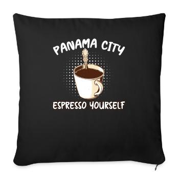 Panama City Espresso Yourself Amateur de café - Housse de coussin décorative 45 x 45 cm - noir - Devant