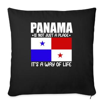Panama Way Of Life Cadeau de drapeau panaméen - Housse de coussin décorative 45 x 45 cm - noir - Devant