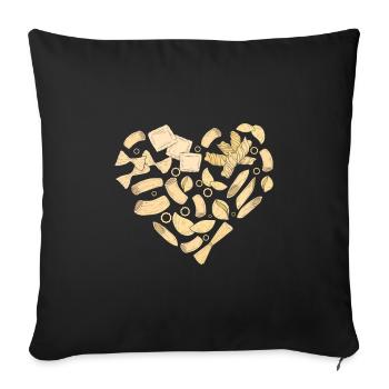 Pasta Heart Pasta Pasta - Sofa pillowcase 17,3'' x 17,3'' (45 x 45 cm) - black - Front