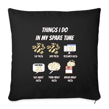 Pasta Pasta Italie Cadeau - Housse de coussin décorative 45 x 45 cm - noir - Devant