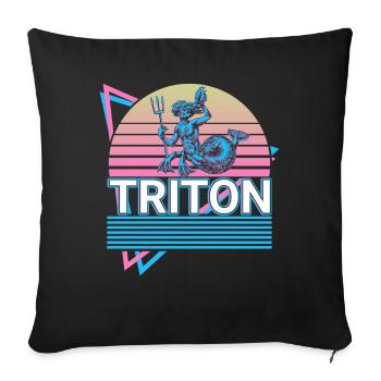 Triton Greek God Ancient Greek Mythol - Housse de coussin décorative 45 x 45 cm - noir - Devant