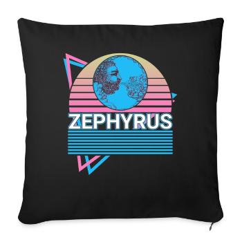 Zephyrus Greek God Ancient Greek myth - Sofa pillowcase 17,3'' x 17,3'' (45 x 45 cm) - black - Front
