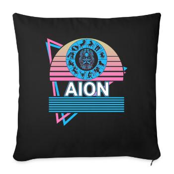 Αion Dieu grec Mythologie grecque antique - Housse de coussin décorative 45 x 45 cm - noir - Devant