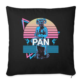 Pan Greek God Mythologie grecque antique - Housse de coussin décorative 45 x 45 cm - noir - Devant