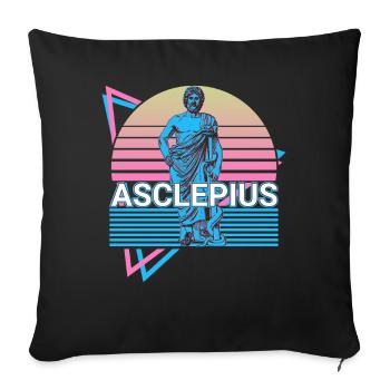 Asclepius Greek god Ancient Greek myth - Sofa pillowcase 17,3'' x 17,3'' (45 x 45 cm) - black - Front